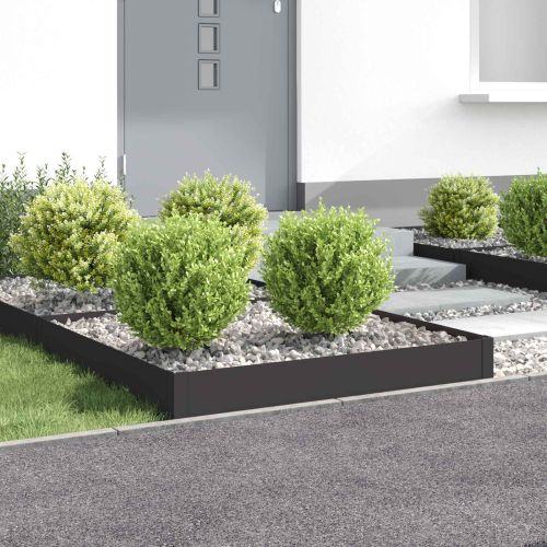 Ограда за трева 4 pcs 100 x 100 x 20 cm Стомана Черно
