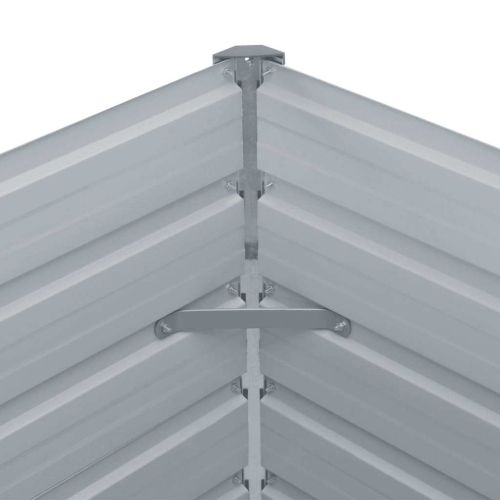 Градинска висока леха поцинкована стомана 600x80x45 см сива
