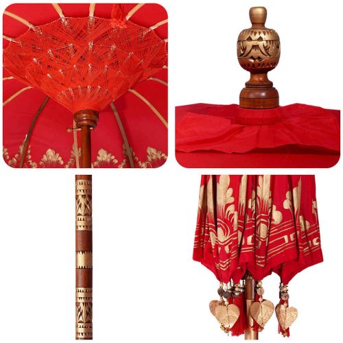 Балийски чадър с основа Червено 215 x 215 x 260 см