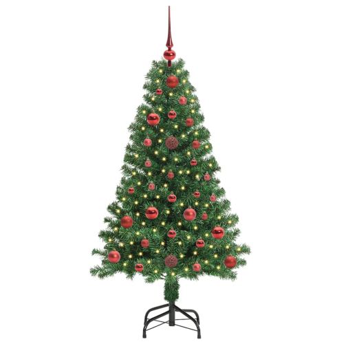 С изкуствено коледно дърво с 150 LED светодиода Зелен 120 cm
