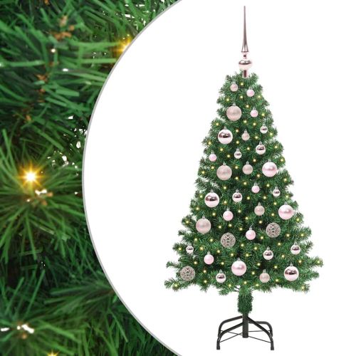 С изкуствено коледно дърво с 150 LED светодиода Зелен 120 cm