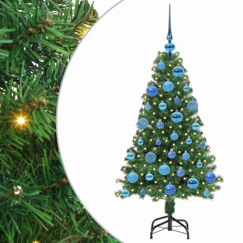 С изкуствено коледно дърво с 150 LED светодиода Зелен 120 cm