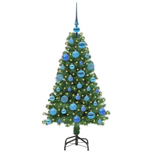 С изкуствено коледно дърво с 150 LED светодиода Зелен 120 cm