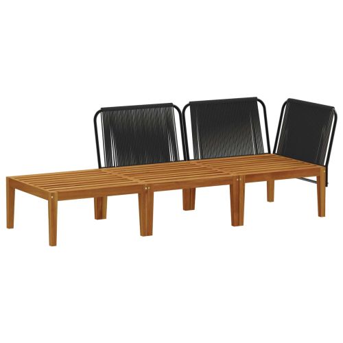 3 бр. Солидно акациево дърво и въже Натурално
