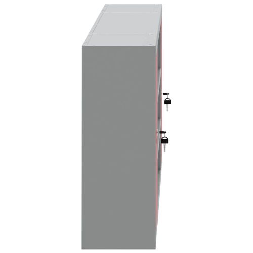 Шкаф за инструменти с рафт Червен и сив 150 x 20 x 55 см