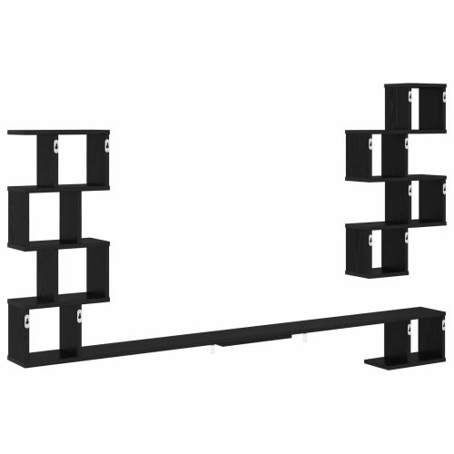Стенно монтирано телевизионно рафтче Черен дъб 200 x 15 x 94 см