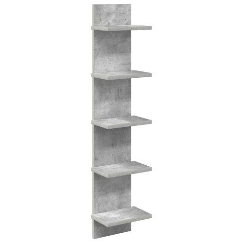 Стенен рафт Бетонно сиво 22 x 15 x 100 см Инженерна дървесина