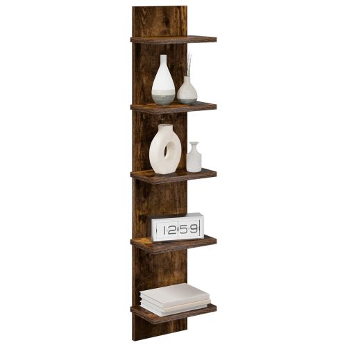 Стенен рафт 2 бр. Опушен дъб 22 x 15 x 100 см