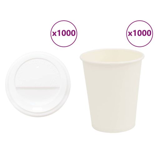 хартиени чаши за кафе с капачки 1000 бр. 8oz 200ml