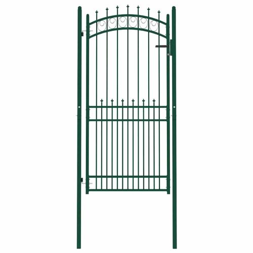 Оградна порта EMMEN с шипове, стомана, 104x147 см, зелена