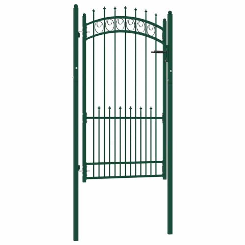 Оградна порта EMMEN с шипове, стомана, 104x134,5 см, зелена