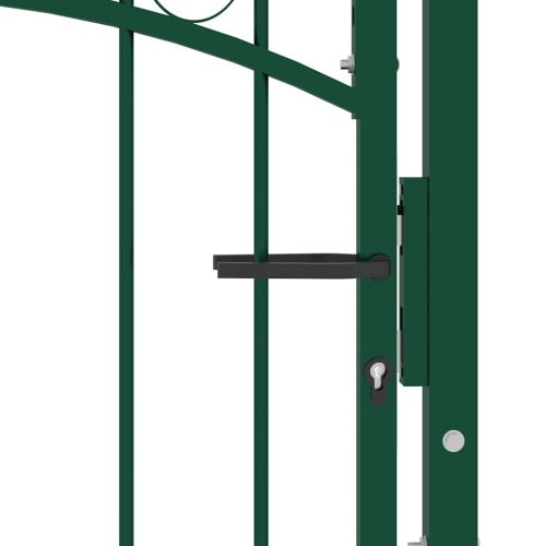 Оградна порта EMMEN с шипове, стомана, 103x109,5 см, зелена