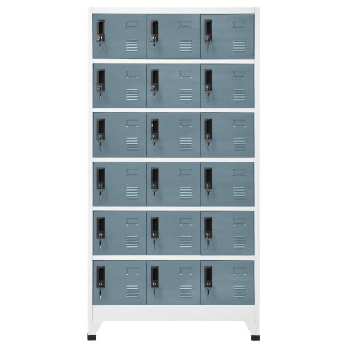 Заключващ се шкаф светлосиво и тъмносиво 90x40x180 см стомана