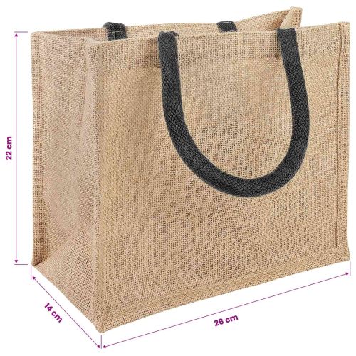 Чанти от юта 50 Естествено и черно 26 x 22 x 14 см