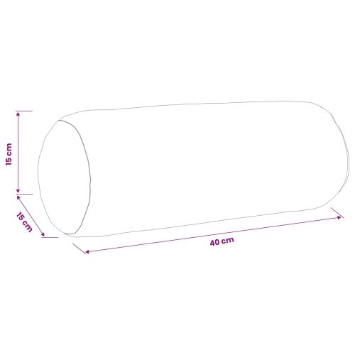 Калъфка за възглавница 6 бр. HEERLEN Тъмносиво Ø 15 x 40 см