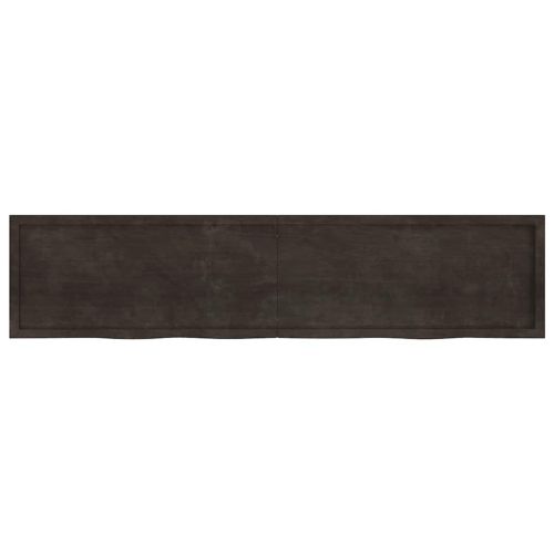 Плот за баня тъмнокафяв 220x50x(2-4)см обработено масивно дърво