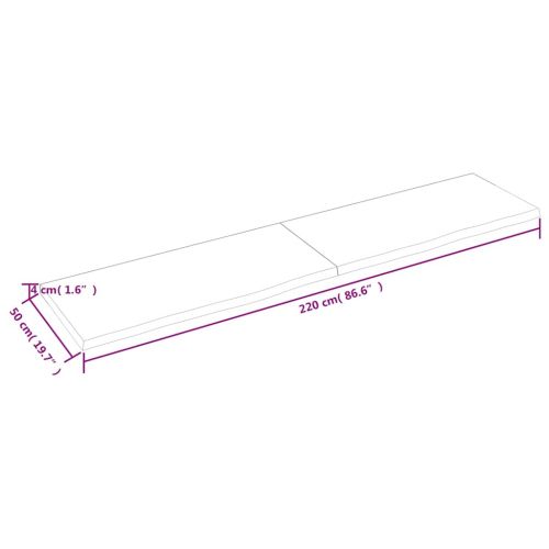 Плот за баня тъмнокафяв 220x50x(2-4)см обработено масивно дърво