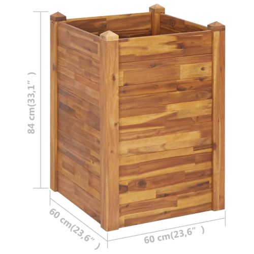 Градинска повдигната леха, 60x60x84 см, акациево дърво масив