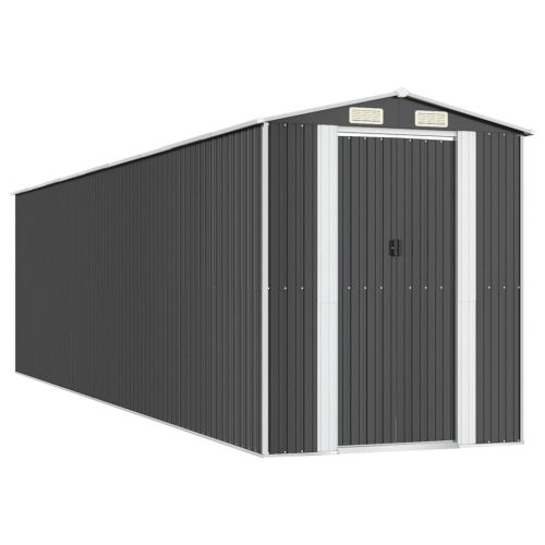 Градинска барака антрацит 192x772x223 см поцинкована стомана