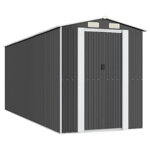Градинска барака антрацит 192x523x223 см поцинкована стомана