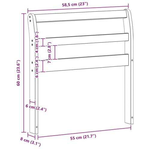Подлакътник 2 бр. Натурално 58,5 x 8 x 60 см