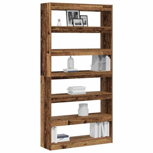 Шкаф за книги 6 нива 100 x 30 x 198 см Инженерна дървесина