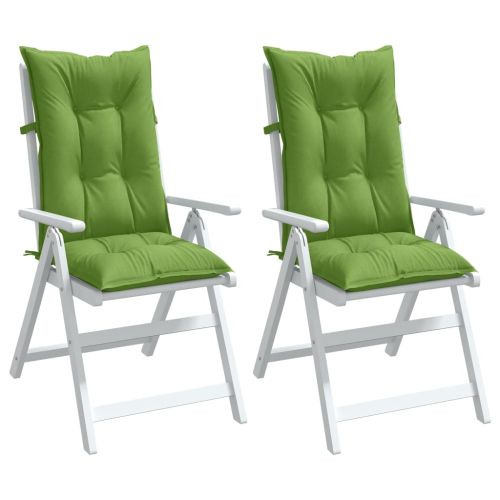 Highback Chair Cushions 2 pcs Melange Green 120x50x7 cm Fabric - Untranslated