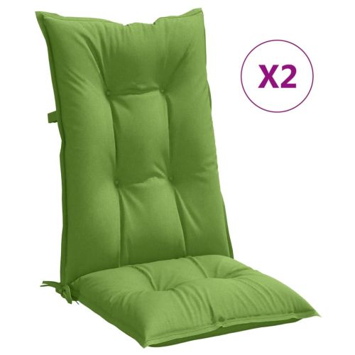 Highback Chair Cushions 2 pcs Melange Green 120x50x7 cm Fabric - Untranslated