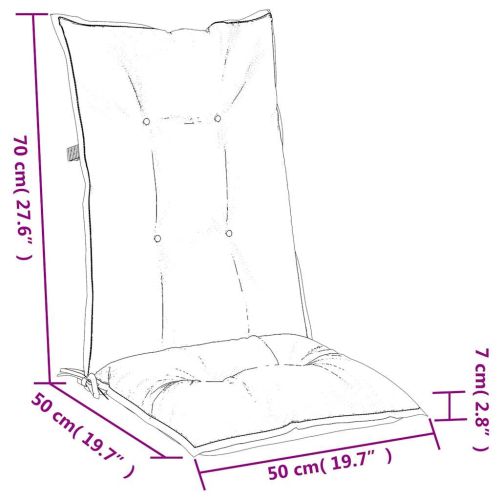 Highback Chair Cushions 2 pcs Melange Green 120x50x7 cm Fabric - Untranslated