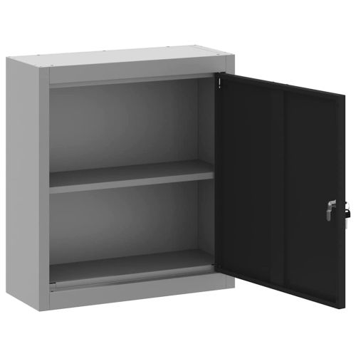 Шкаф за инструменти с рафт Черен и Сив 50 x 20 x 55 см