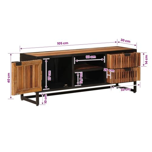 ТВ шкаф с чекмедже със съхранение с врата 105 x 30 x 40 см