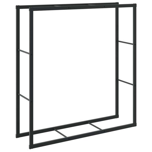 Стойка за дърва за огрев черна 110x30x116 cm Стомана