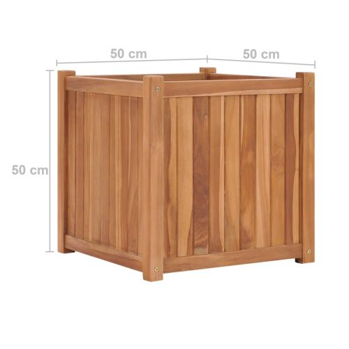 Повдигната леха, 50x50x50 см, тиково дърво масив