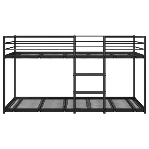 Двуетажно легло без матрак Черно 90x190 cm Стомана