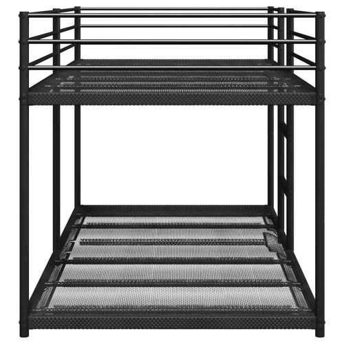Двуетажно легло без матрак Черно 90x190 cm Стомана