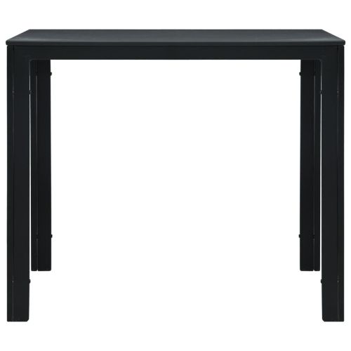 Маса за кафе, черна, 78x78x74 см, HDPE, дървен вид