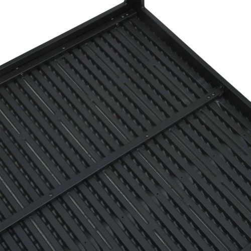 Маса за кафе, черна, 78x78x74 см, HDPE, дървен вид