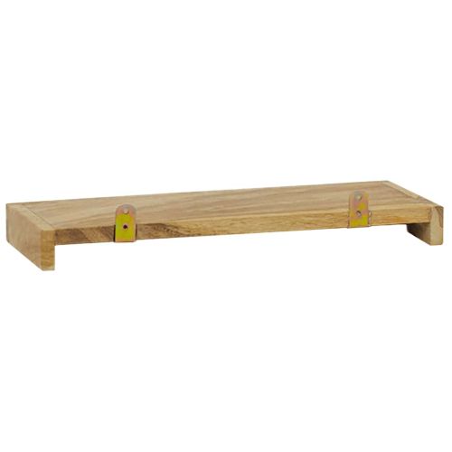 Стенни рафтове 2 бр 40x15x4 см тиково дърво масив