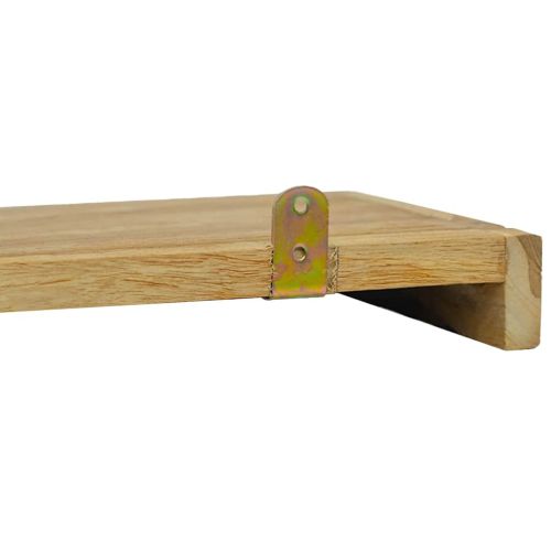 Стенни рафтове 2 бр 40x15x4 см тиково дърво масив