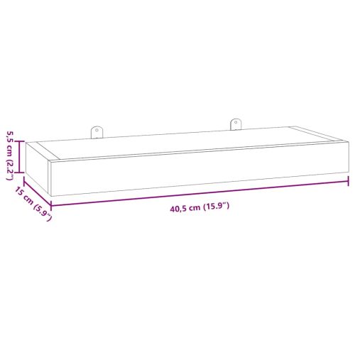 Стенни рафтове 2 бр 40x15x4 см тиково дърво масив