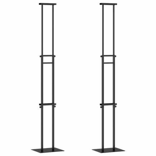 Стендове за търговски прояви 2 бр. Черно 30 x 23,5 x 210 см