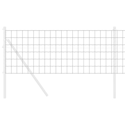 Европейска ограда Сив 0,8 x 25 m Желязо с PVC покритие