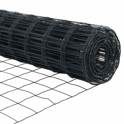 Европейска ограда Сив 0,8 x 25 m Желязо с PVC покритие
