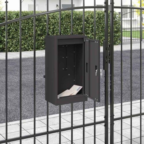 Пощенска кутия със съхранение Черно 30 x 20 x 55 см Стомана