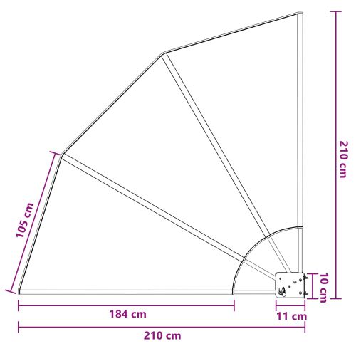 Прозорец за балкон 210 x 210 cm Полиестер Кафяво