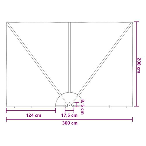 Прозорец за балкон 200 x 300 cm Полиестер Правоъгълна Кафяво