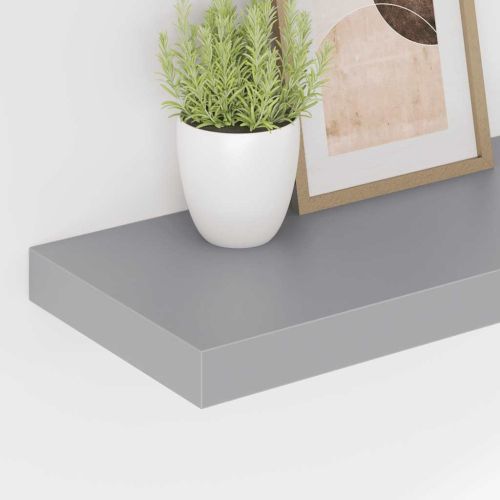 Окачени стенни рафтове, 4 бр, сиви, 60x23,5x3,8 см, МДФ