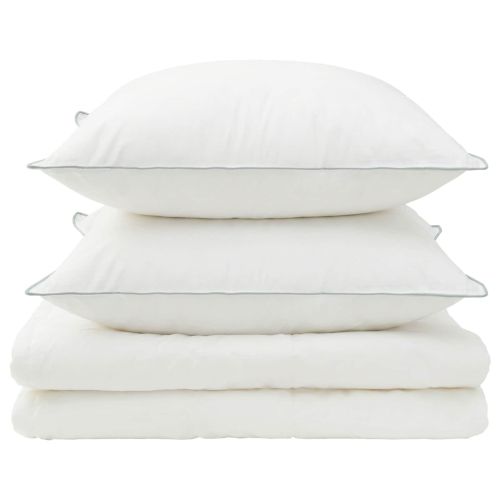 Завивка и възглавница 3 бр. 200x200 см Лято 140 GSM Вълна Бяло