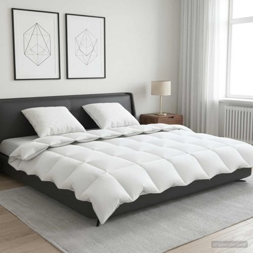 Долен комплект 90% гъши пух FULDA 3 бр. 220 x 240 cm Зима Бяло