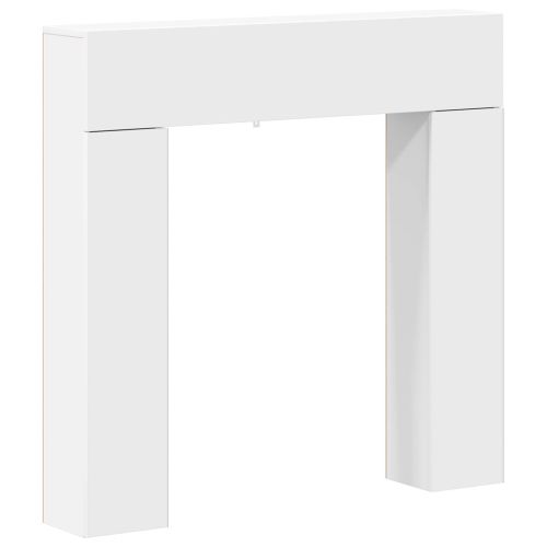 Рамка за камина Бяло 102 x 18 x 100,5 см Инженерна дървесина